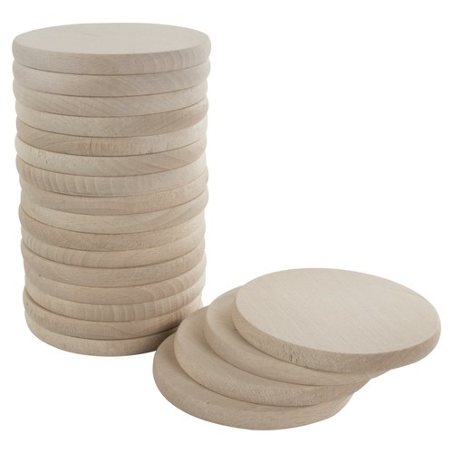 Plain beechwood round 9cm - beechwood,