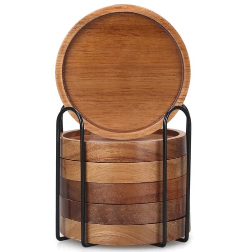 Pcs best wooden coasters - 6,
