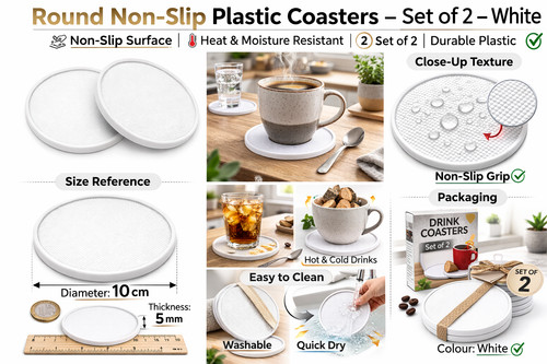 Round non slip plastic drink - round,