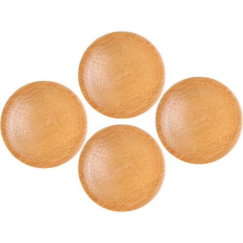 4pcs round bamboo - bamboo, coasters