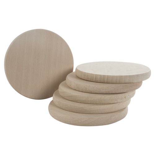 Plain beechwood round 9cm - beechwood,