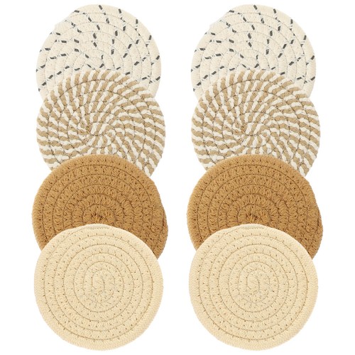 8pcs round cotton coaster - 8pcs,