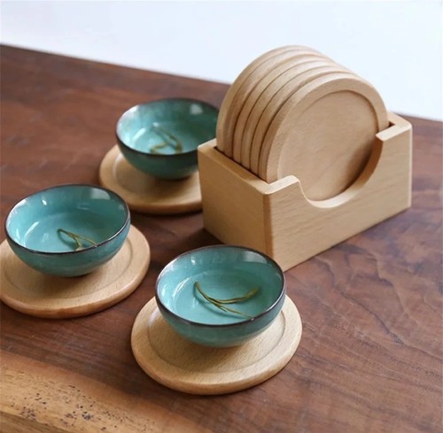 Wooden coasters pcs holder - coasters,