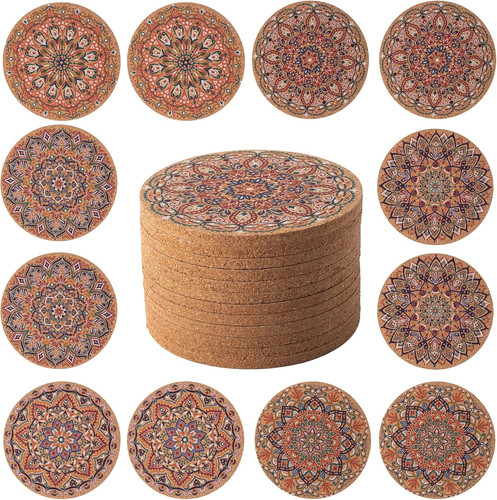 Pcs cork coasters - 12,