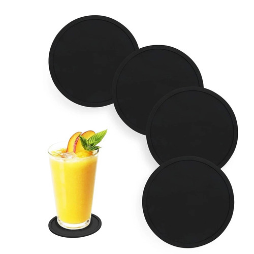 Non slip round black silicone - round,