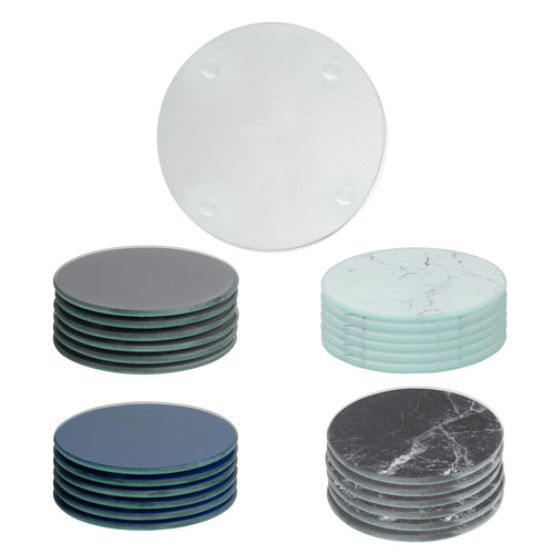 Round glass coasters 10cm - glass,