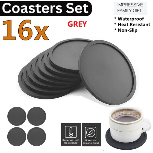 16x silicone coasters - silicone,