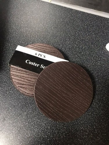 Leather coasters set 6 - pu,