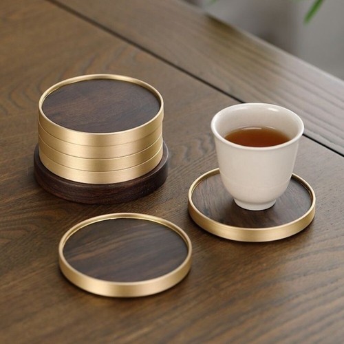 Wood round mat heat - wood,