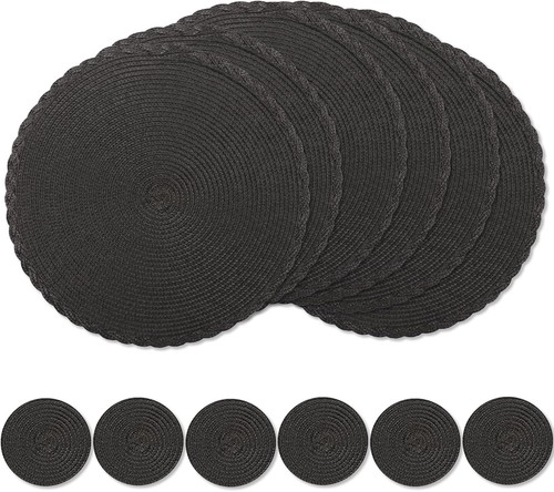Round woven placemats - placemats, set