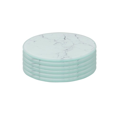Round glass coasters 10cm - 6x,