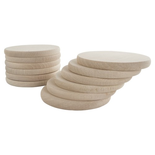 Plain beechwood round 9cm - beechwood,