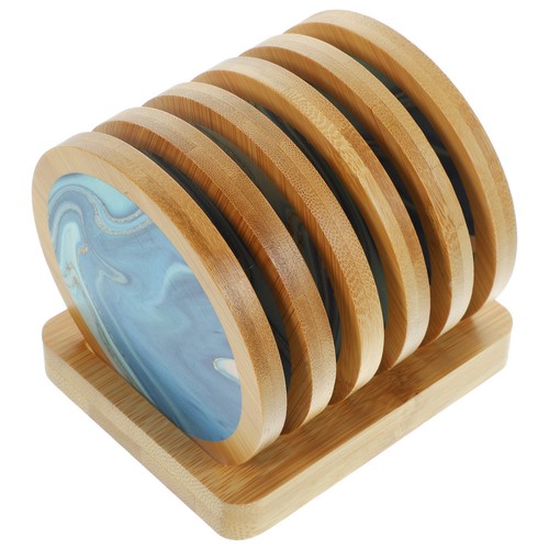 Round wooden coasters - round, heat