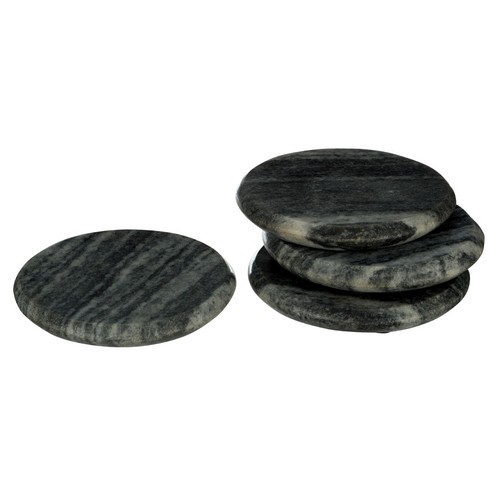 Set grey round marble - of,
