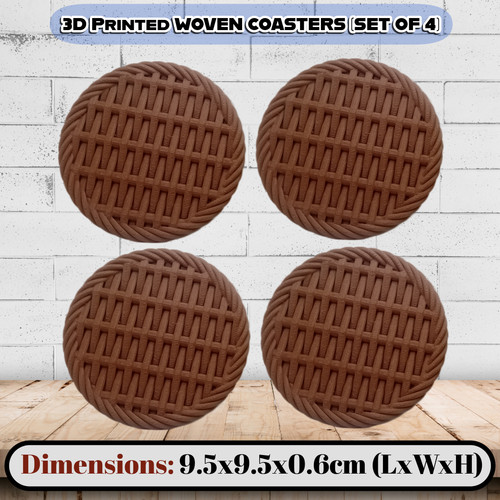 Woven plastic coasters - 4x,