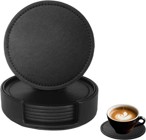 Set leather coasters - of,